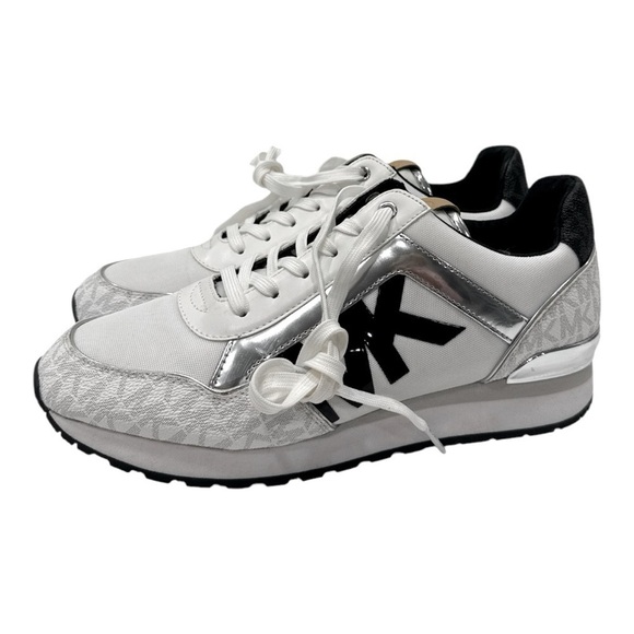 MICHAEL KORS Maddy Two-Tone Logo Trainer Sneakers Size 9.5 M - Picture 7 of 11